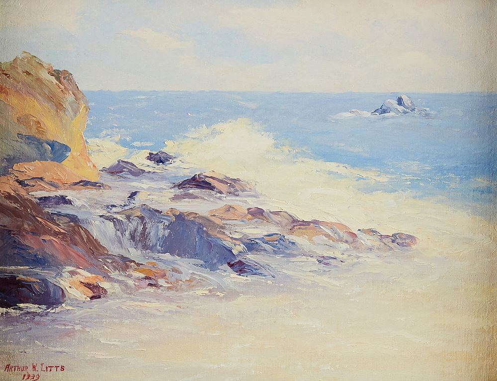 Appraisal: Arthur Litts Laguna Beach California Oil on Bo Arthur Litts