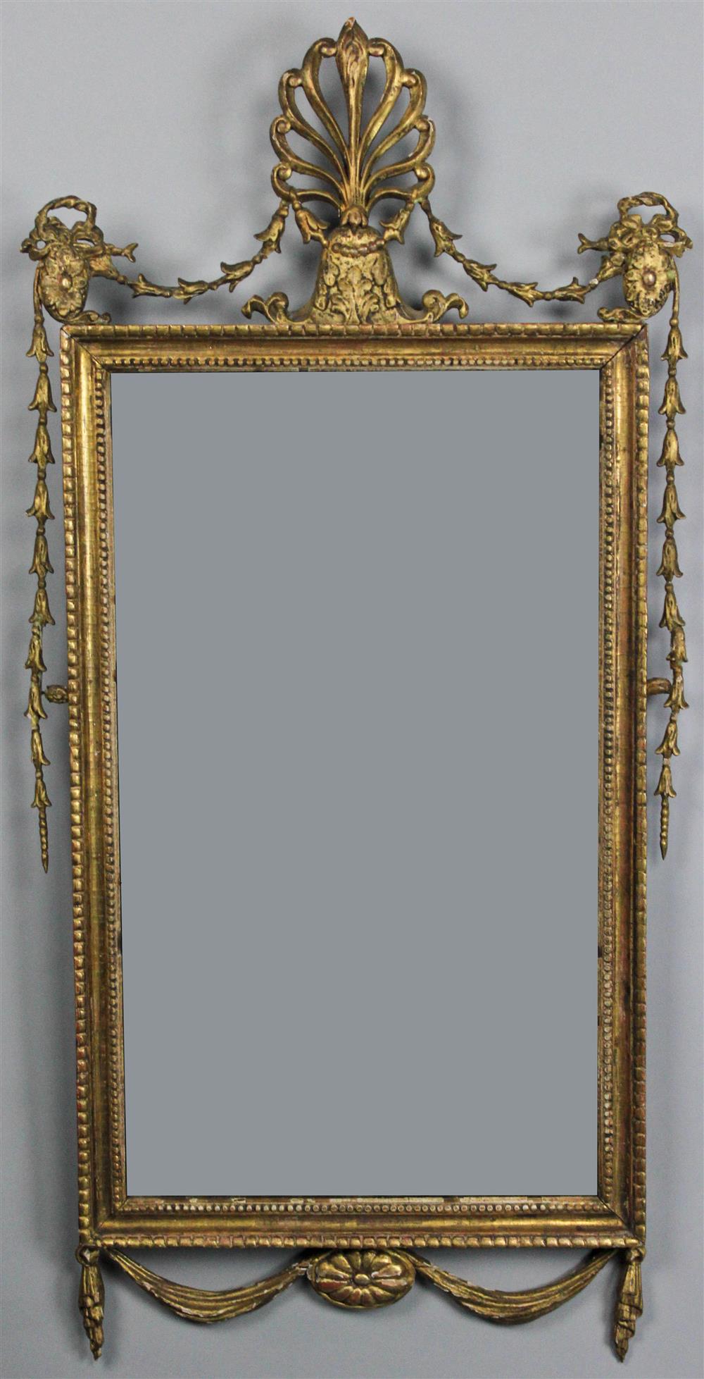 Appraisal: GEORGE III STYLE GILTWOOD MIRROR th Century the rectangular mirror