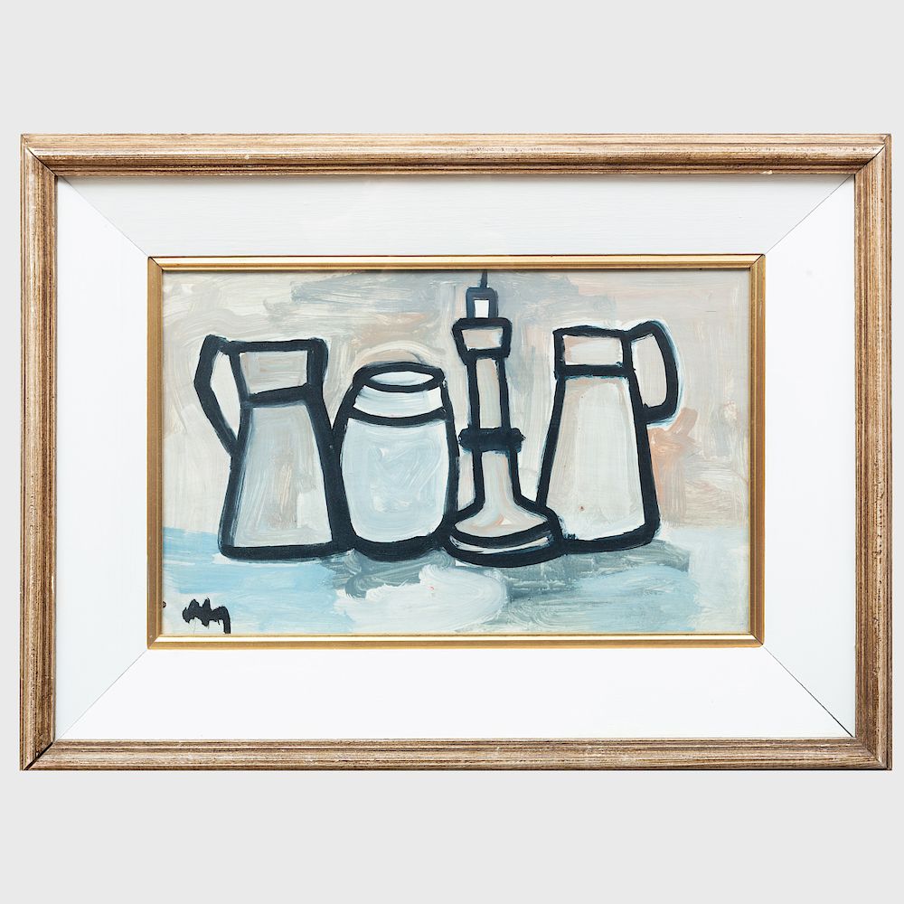 Appraisal: Markey Robinson - Still Life Oil on board signed 'Markey'