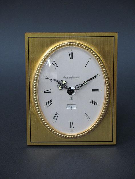 Appraisal: A JAEGER LE COULTRE TABLE CLOCK the gilt rectangular case