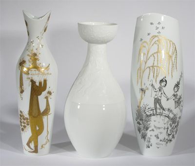 Appraisal: A Rosenthal porcelain vase designed by Bjorn Wiinblad decorated in