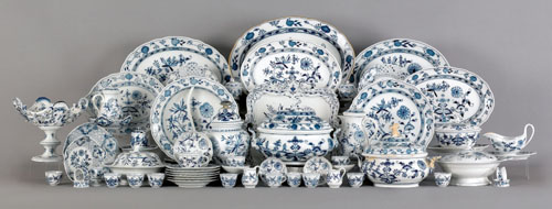 Appraisal: Extensive Meissen blue onion porcelain dinner service all underglazed in