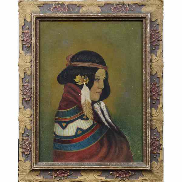 Appraisal: Portrait of a Native American Girl Early th Century Unsigned