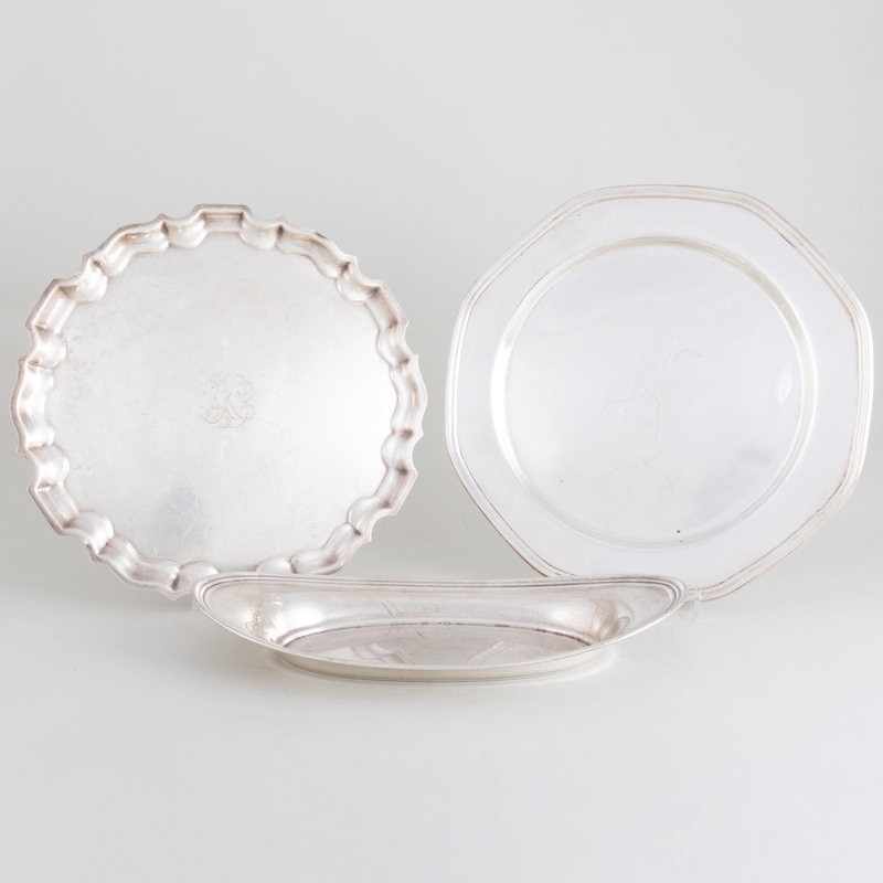 Appraisal: Three American Silver Serving Wares Marked 'Sterling' Comprising An International