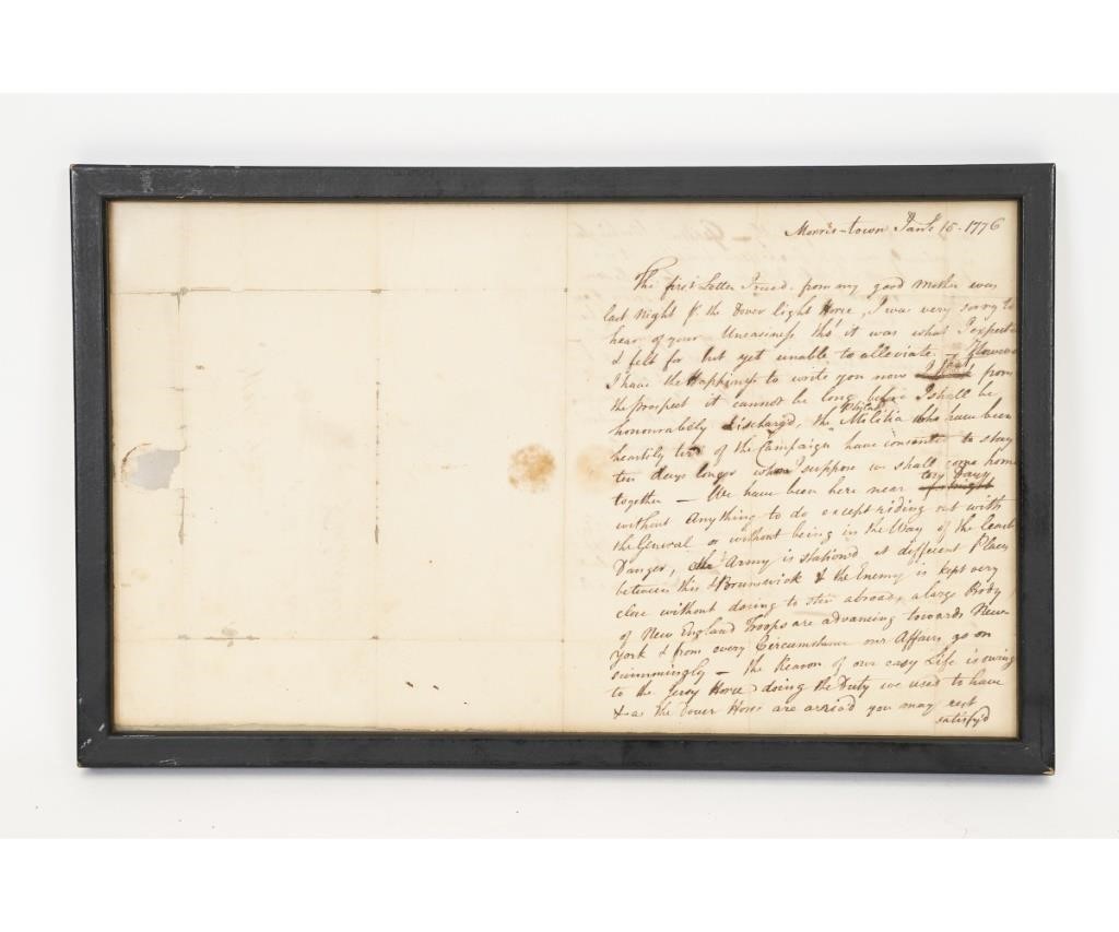 Appraisal: Framed letter written by John Lardner - to his wife