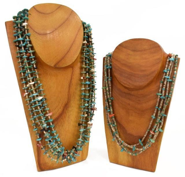 Appraisal: lot of Native American necklaces each with freeform turquoise and