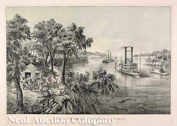 Appraisal: Currier and Ives Publishers High Water on the Mississippi and