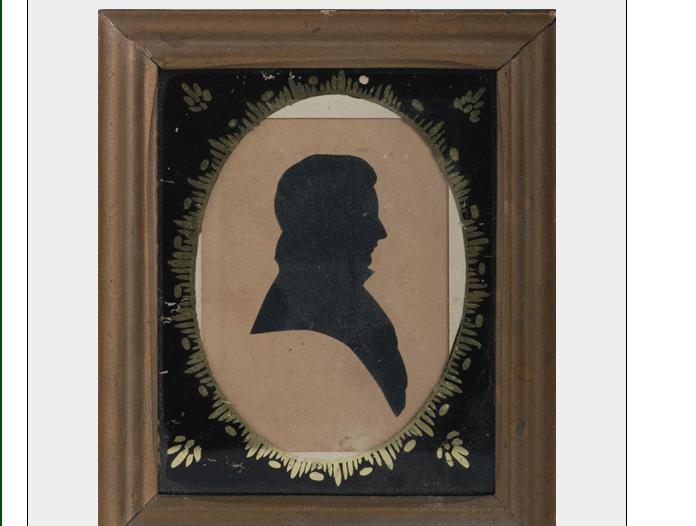 Appraisal: SILHOUETTE OF MAN IN A GOLD FRAME WITH EGLOMISE MAT