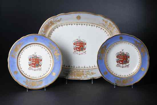 Appraisal: PIECES DAVENPORT LONGPORT STAFFORDSHIRE ARMORIAL PORCELAIN Circa - printed mark