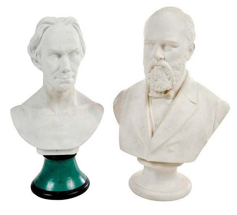 Appraisal: Two Parian Porcelain Busts Clay and Garfield Henry Clay bust