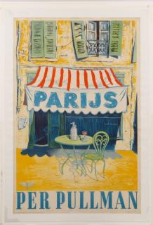 Appraisal: Vintage Travel Poster Parijs per Pullman Arthur Goldsteen Dutch -