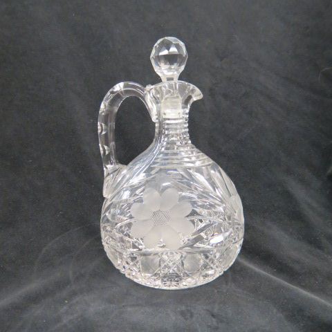 Appraisal: Cut Glass Decanter large creut shape floral with step cut