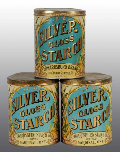 Appraisal: Lot of Silver Gloss Store Display Tins Condition Excellent Size