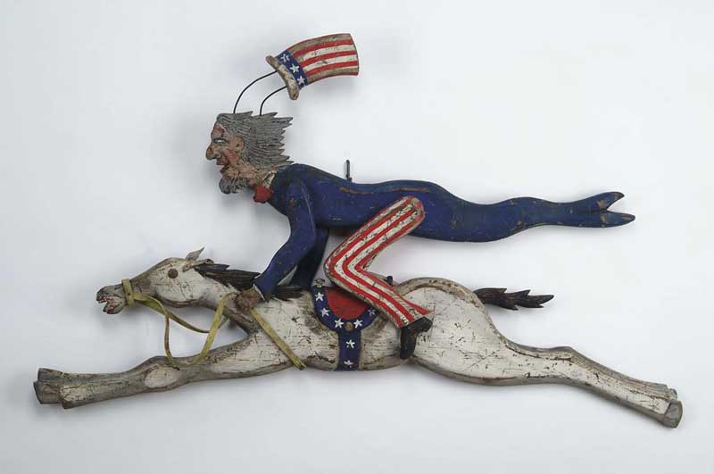 Appraisal: TERRIFIC PATRIOTIC FOLK WOOD SCULPTURE BY NATIONALLY RENOWN CONTEMPORARY ARTIST