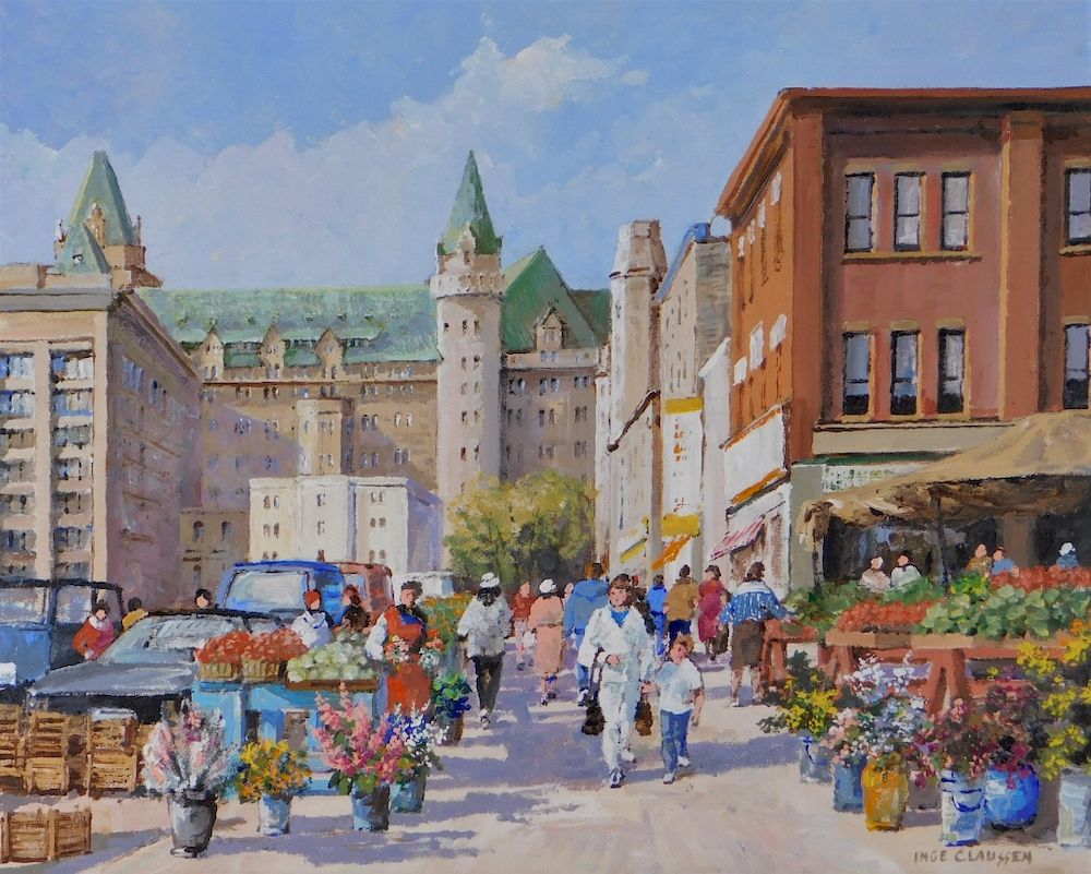 Appraisal: Inge Claussen O C Byward Market Ottawa Landscape Canada th