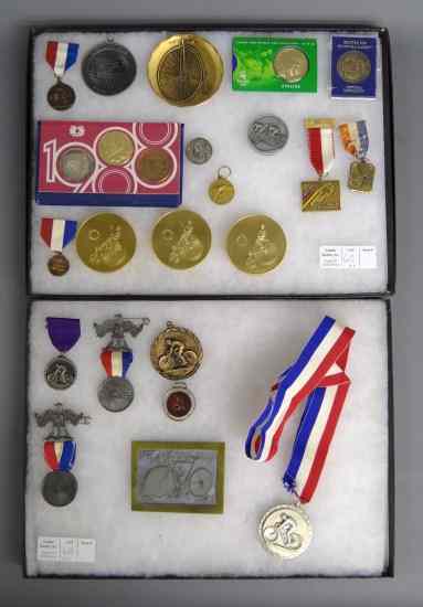 Appraisal: Collection of bicycle medals mostly contemporary examples plus a bronze