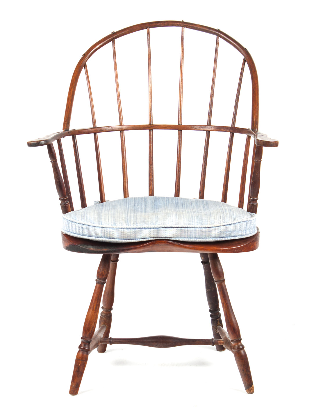 Appraisal: American mixed wood Windsor chair first quarter- th century sack-back