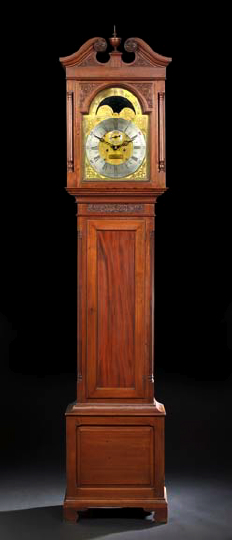 Appraisal: American Colonial Revival Mahogany Tall Case Clock the face with