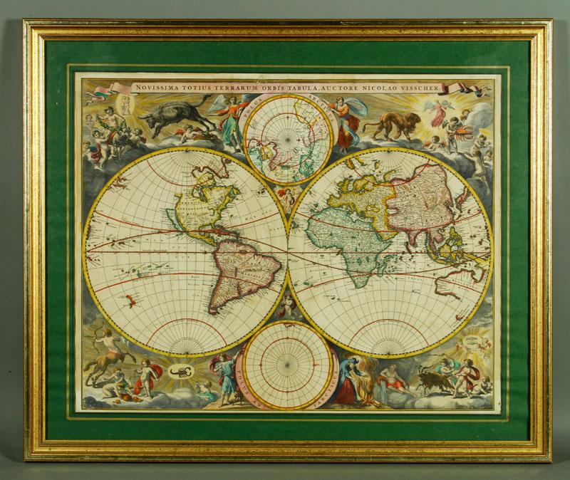 Appraisal: - Engraved Map of the World Map of the world