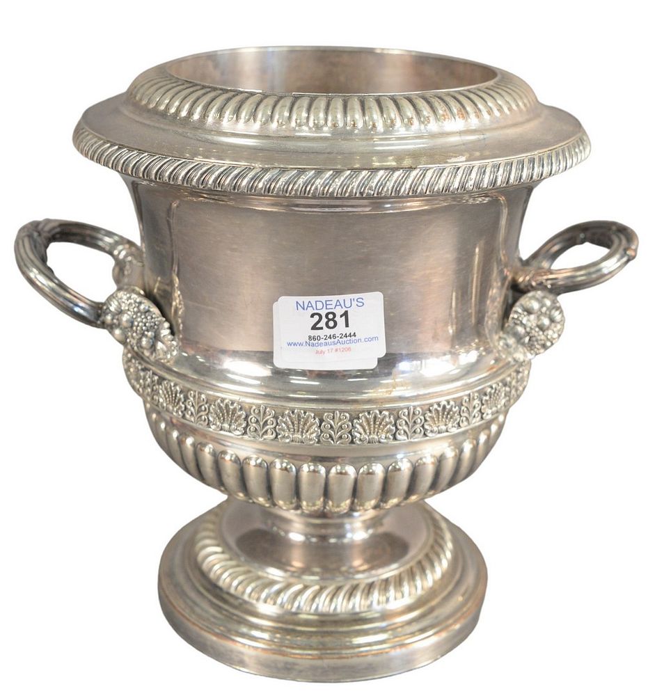 Appraisal: Sheffield Silver Plated Wine Cooler having two handles height inches