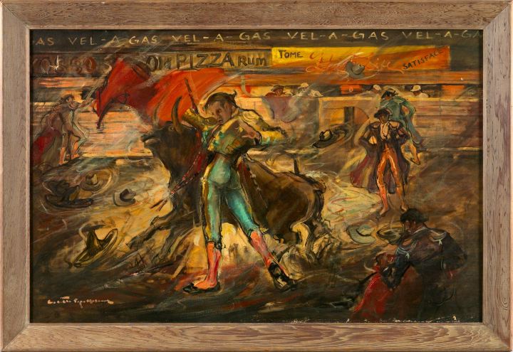 Appraisal: Colette Pope Heldner American Louisiana - The Bullfight oil on