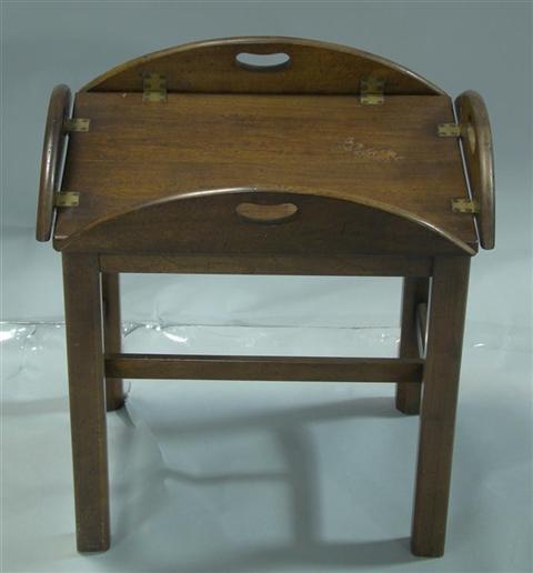 Appraisal: MINIATURE BUTLER'S TRAY SIDE TABLE h w d in