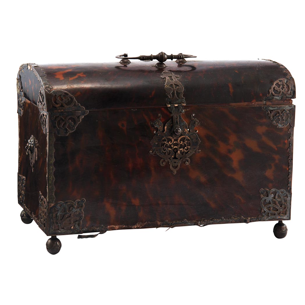 Appraisal: Regence Silver and Silver Gilt Mounted Tortoise Shell Casket th