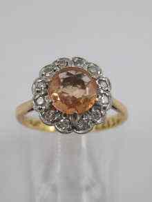 Appraisal: A yellow metal tests ct gold golden topaz and diamond