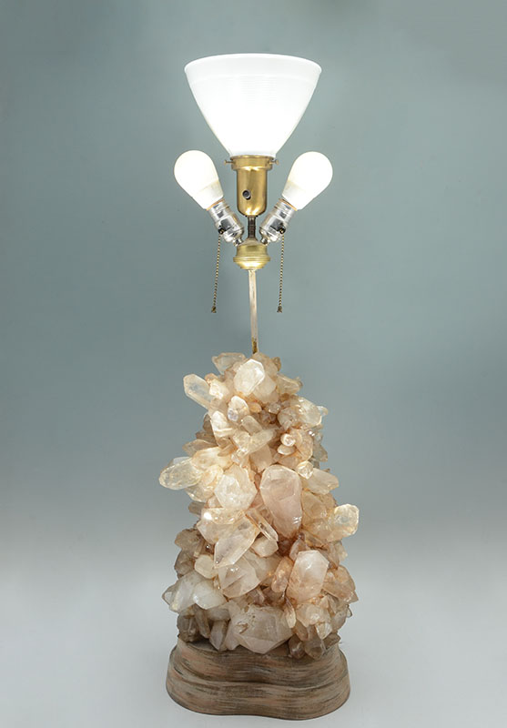 Appraisal: CAROLE STUPELL ROCK CRYSTAL FORMATION LAMP Oversize quartz rock crystal