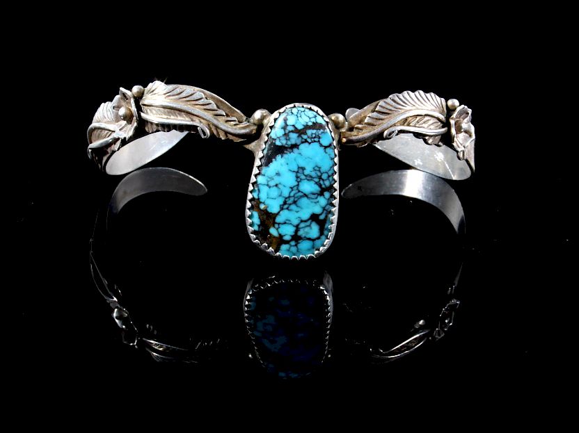 Appraisal: Navajo Sterling Silver and Turquoise Bracelet For Bidding is this