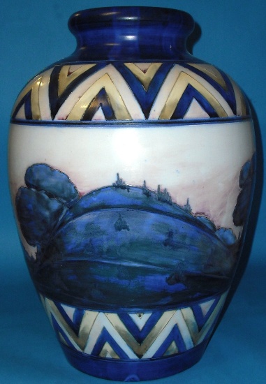 Appraisal: Moorcroft Large Vase decorated in the Dawn Landscape Design Height