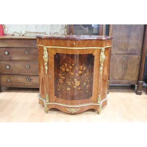 Appraisal: Vintage French Napoleon III cabinet serpentine shaped front with marquetry