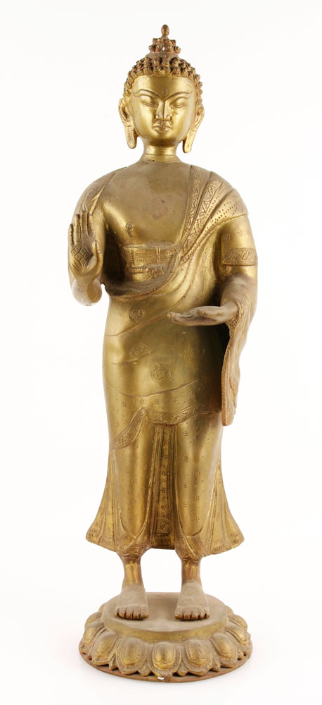 Appraisal: - Thai Brass Figure Thai figure brass h x w