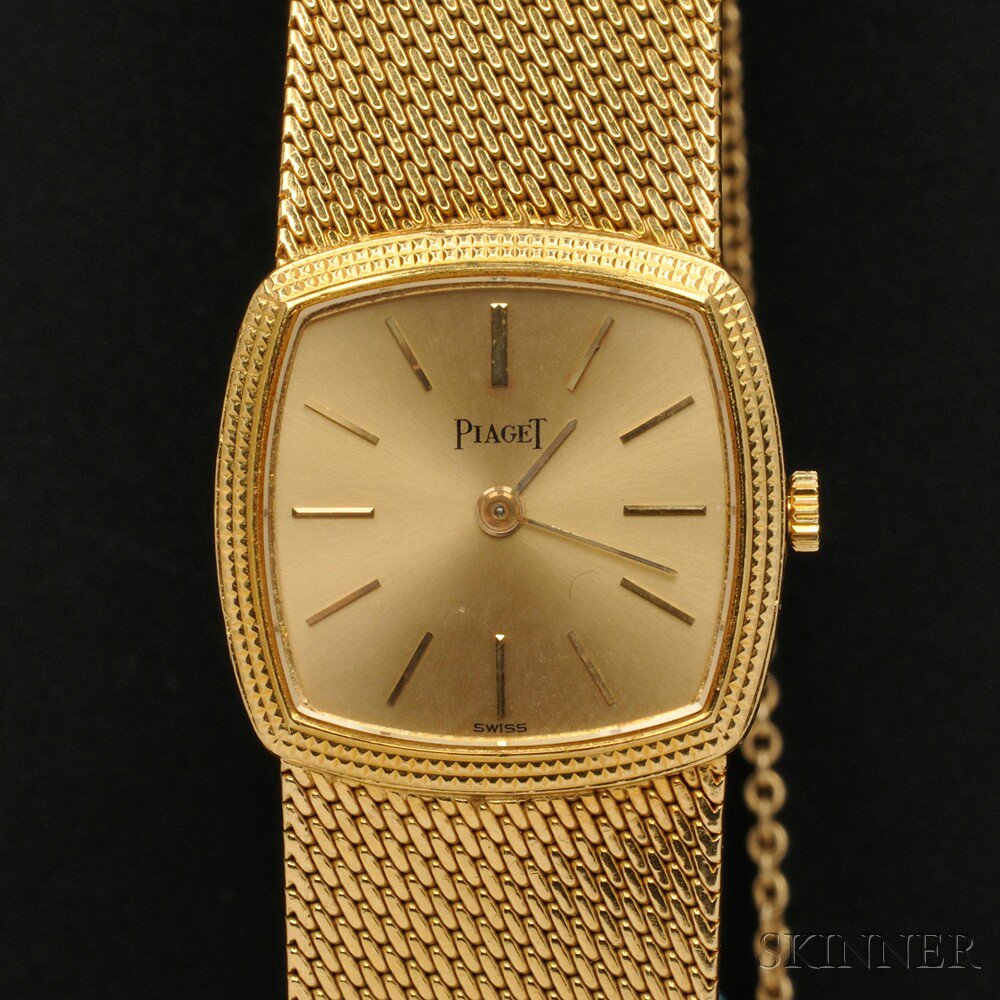 Appraisal: kt Gold Wristwatch Piaget the gold dial with baton numeral