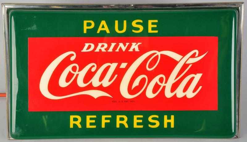 Appraisal: Coca-Cola Lighted Wall Sign s Plastic and metal Made by