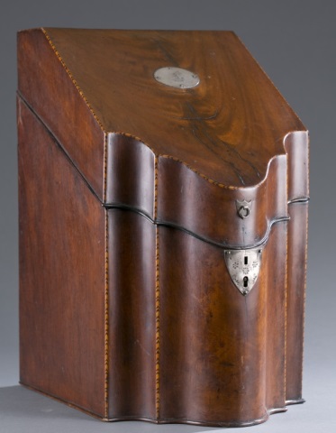 Appraisal: th th c George III Knife Box Mahogany with satinwood