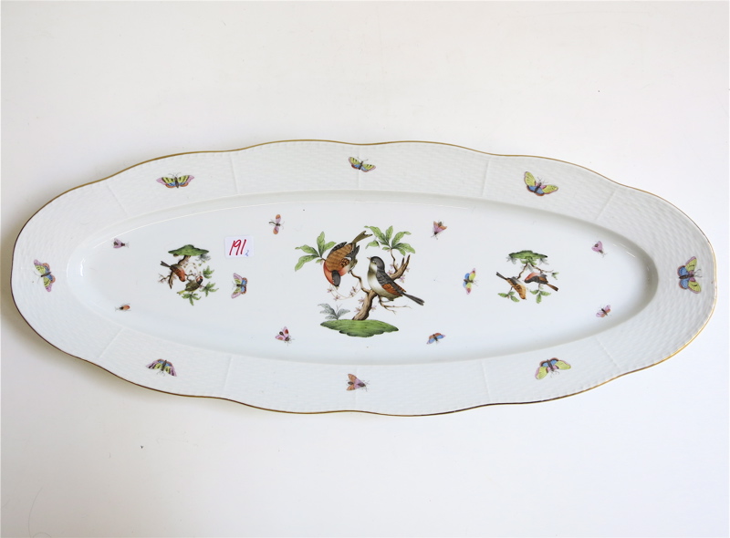 Appraisal: HEREND PORCELAIN FISH PLATTER AND STRAINER two pieces hand painted