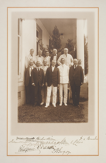 Appraisal: WILSON WOODROW AND HIS CABINET Photograph Signed group portrait image