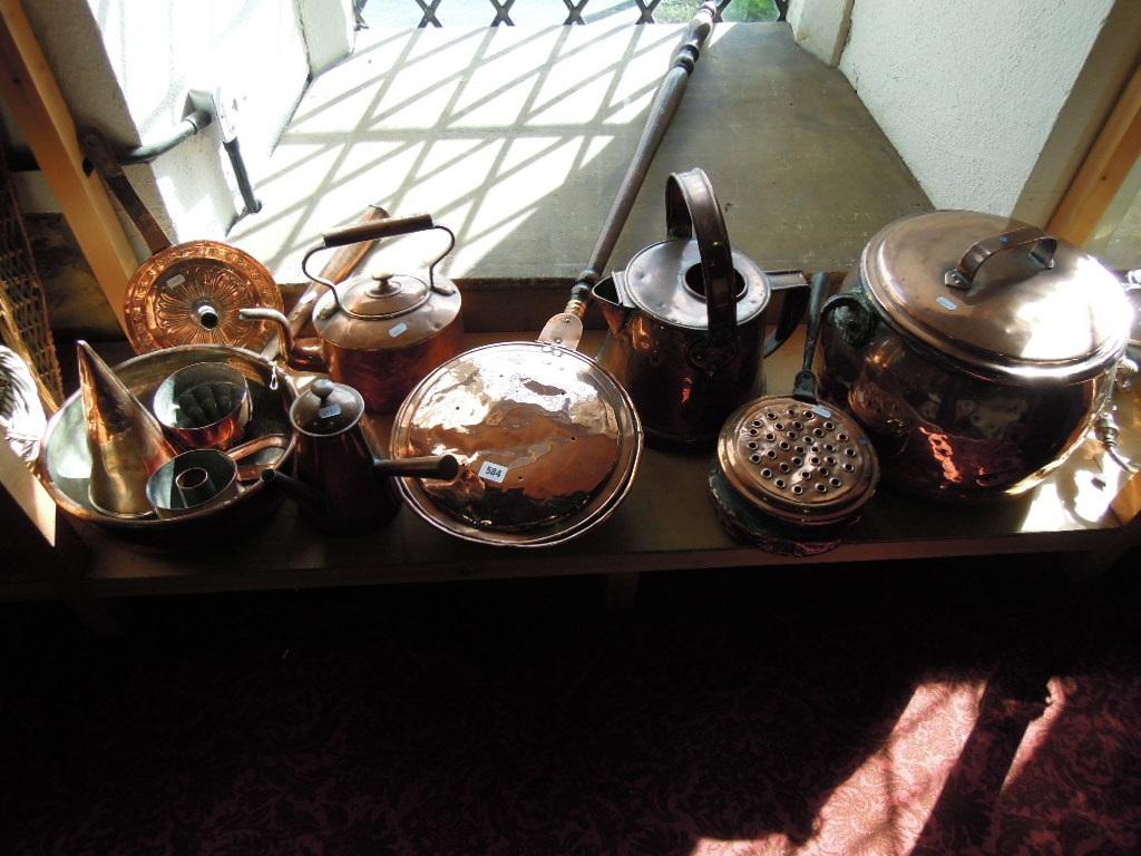 Appraisal: A large collection of copper kitchenalia including a large stewing