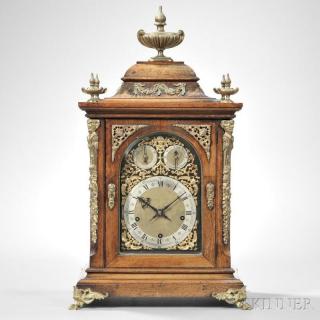 Appraisal: Winterhalder Hofmeier Chime Clock Germany c dome-top mahogany veneer case