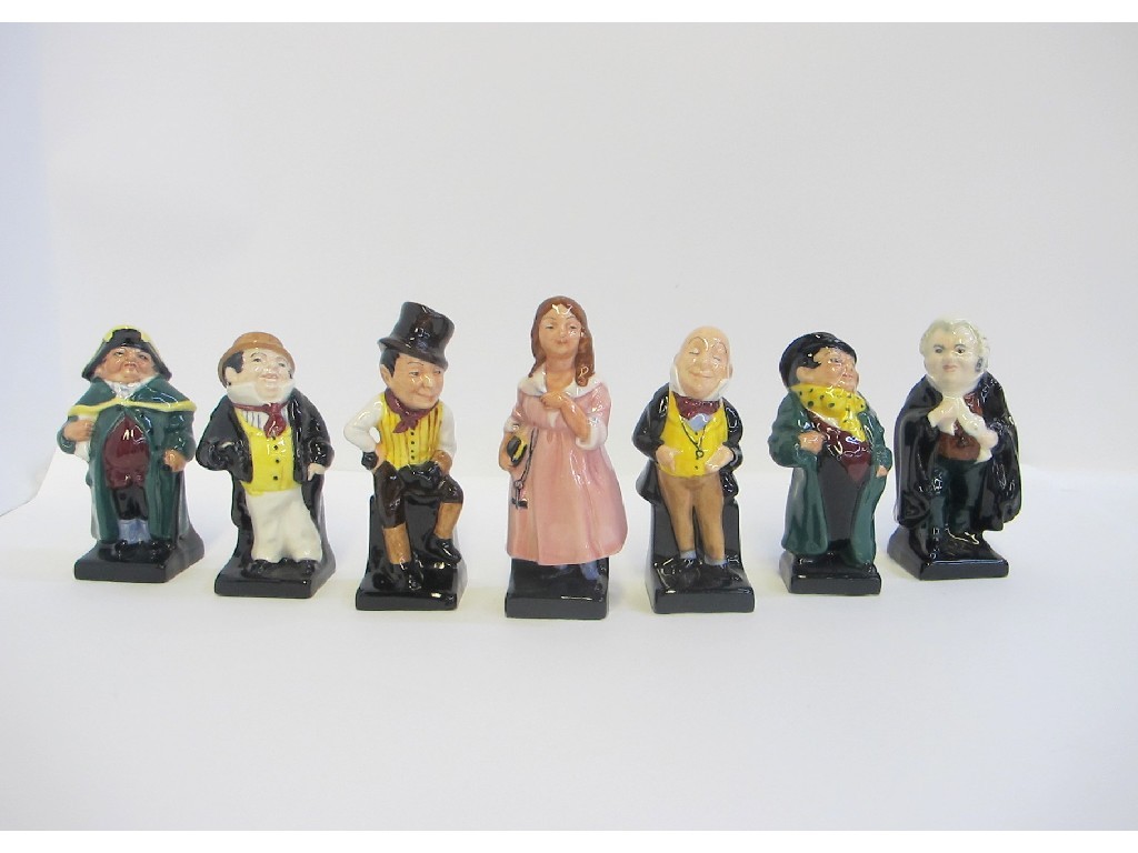 Appraisal: Seven Royal Doulton Dickens characters including Micawber Buz Fuz Bumble