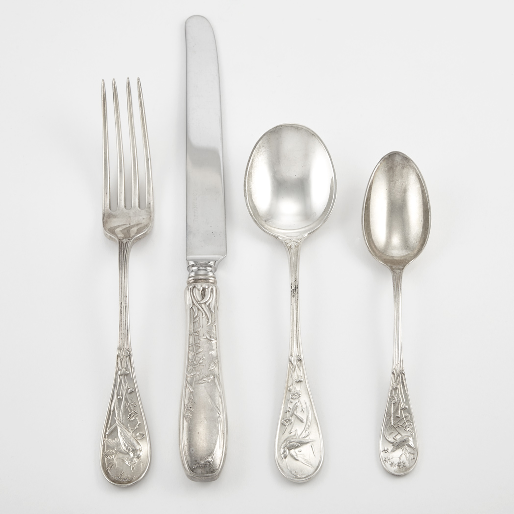 Appraisal: Tiffany Co Sterling Silver Partial Flatware Service In the Audubon