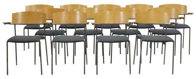 Appraisal: lot of Swedish modern Offy stacking chairs designed by Bror