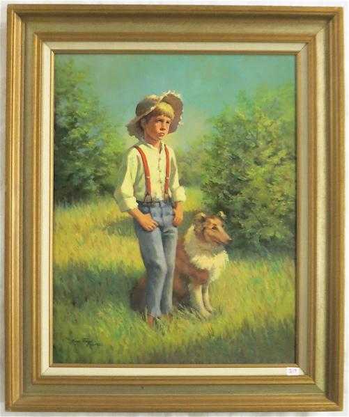 Appraisal: KAREN THAYER OIL ON CANVAS Oregon st century A Boy