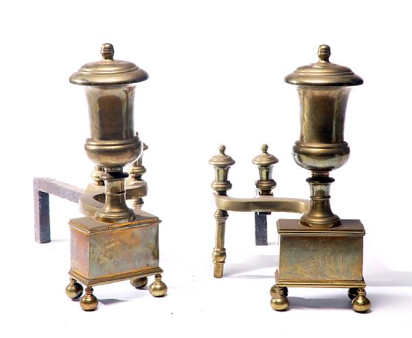 Appraisal: th century Each campana urn on rectangular plinth with ball