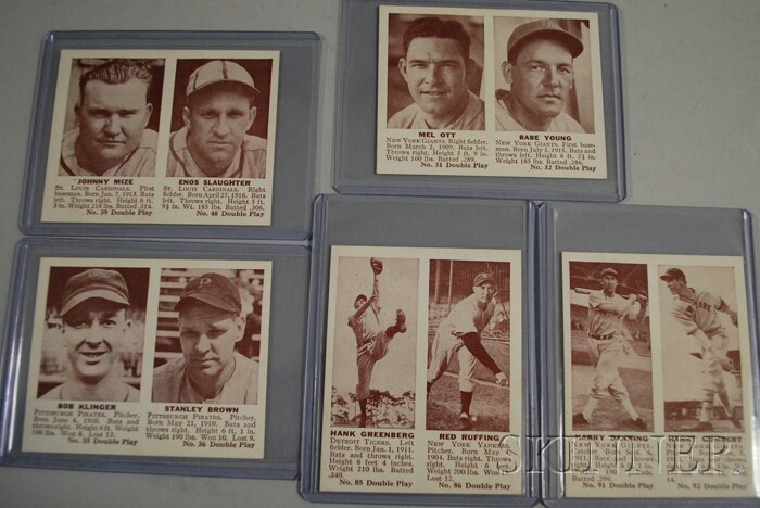 Appraisal: Five Double Play Baseball Cards no Ott Young no Klinger