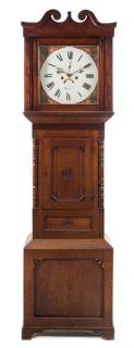 Appraisal: A Welsh Oak Tall Case Clock Height x width inches