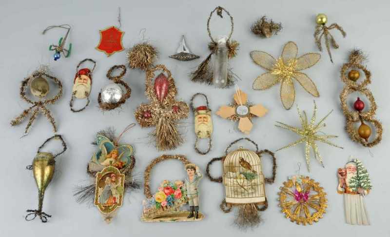 Appraisal: Lot of Tinsel Ornaments Description Assorted shapes including one small