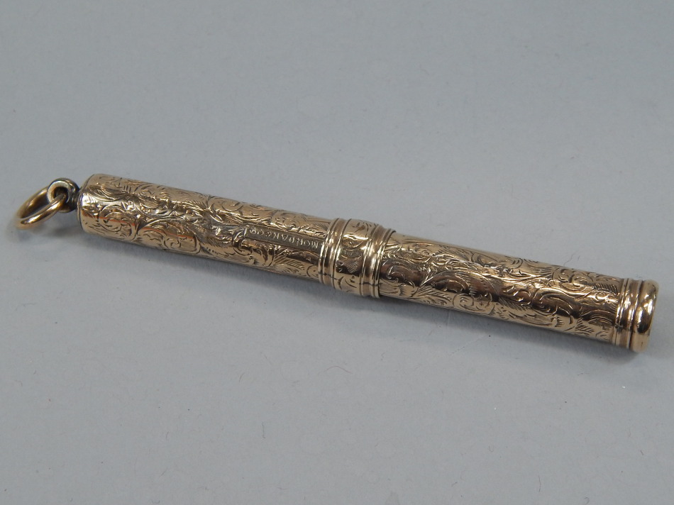 Appraisal: A ct gold propelling pencil made by Samson and Morden