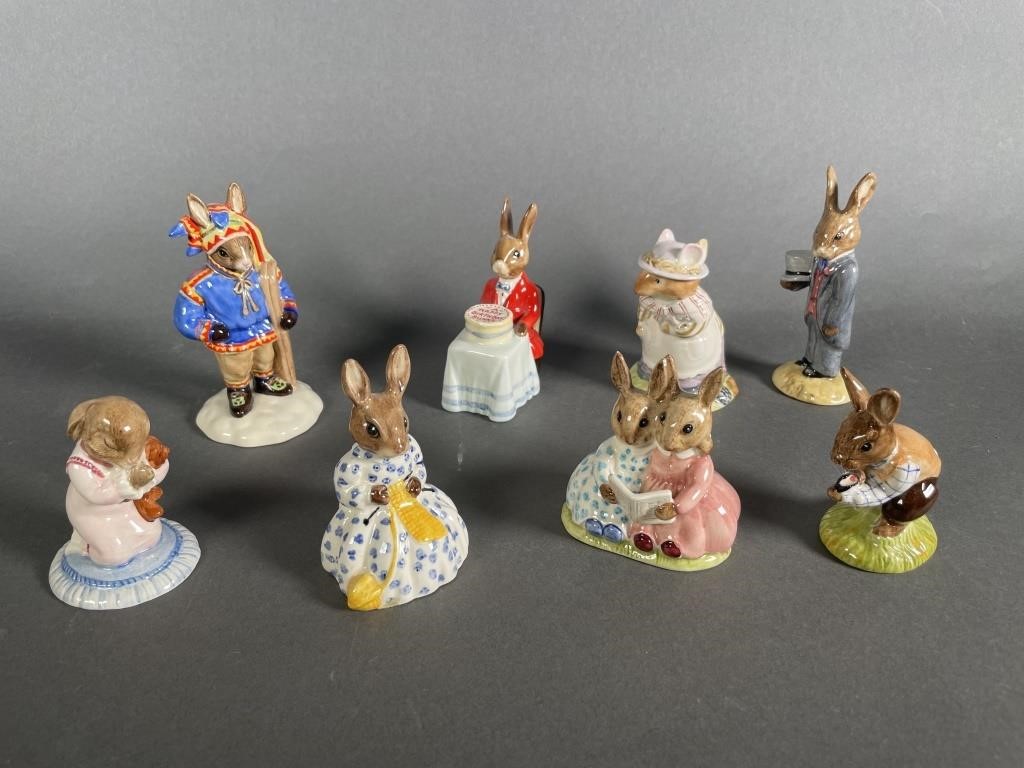 Appraisal: Lot of eight figurines including Royal Doulton and Royal Albert